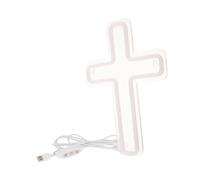 Cross Neon Sign 11.4x7.9in Acrylic White for Easter Religious Events