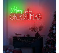 Cross Neon Sign Merry Christmas Signs Outdoor Jesus Sign Decor Christian Decoration Gift