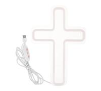 Cross Neon Sign White Acrylic Wall Light for Church Living Room