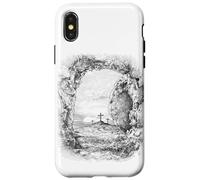 Cross of Christ Glorious Resurrection Black & White Ink Art Case for iPhone X/XS