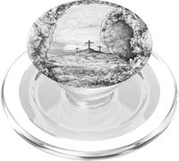 Cross of Christ Glorious Resurrection Black & White Ink Art PopSockets PopGrip for MagSafe