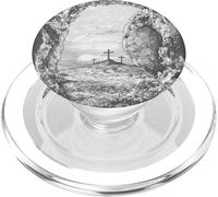 Cross of Christ Glorious Resurrection Black & White Ink Art PopSockets PopGrip for MagSafe