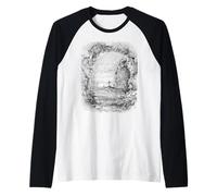 Cross of Christ Glorious Resurrection Black & White Ink Art Raglan Baseball Tee