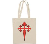 Cross Of Saint James Natural Cotton Tote Bag White