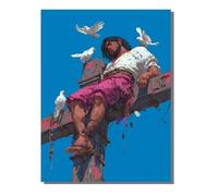 Cross Paint by Numbers for Children, 24x32 inch Large Paint by Numbers for Adults Christianity, DIY Oil Paintings Crafts Hobbies Women Gifts With Brushes and Acrylic Pigment Home Wall Decor KSWWK392