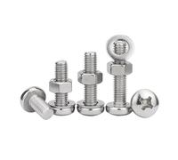 Cross Pan Round Head With Washer, 304 Stainless Steel Pan Head Cross Screw Nut Washer Set 3 In 1 M3 M4 M5 M6 M8 2-10 Pcs Silver(20mm,M8-1pcs)