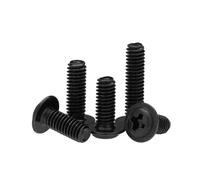 Cross Pan Round Head With Washer, Black Carbon Steel Cross Pan Round Head Washer Collar Screws, M1.4-M5 3-30mm, 10-100pcs(M4x35mm (10pcs))