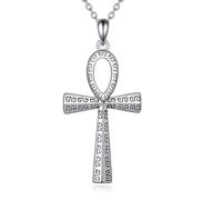 Cross Pendant Necklace Ancient Egyptian Religious Jewelry for Men Women Birthday