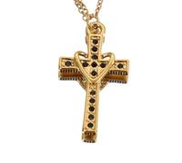 Cross Pendant Necklace For Women Gold Plated Heart Shape Crucifix Necklace With Cubic Zirconia Infinity Love Of God Heart Jewelry For Anniversary Black