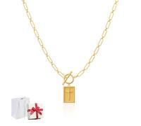 Cross Pendant Paperclip Chain Necklace,Unisex Chunky Paperclip Cross Chain,Waterproof and Sweat-Resistant Dainty Charm Necklace