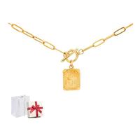 Cross Pendant Paperclip Chain Necklace,Unisex Chunky Paperclip Cross Chain,Waterproof and Sweat-Resistant Dainty Charm Necklace