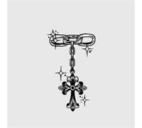 Cross Pendant Plant Ink Waterproof Semi Permanent And Long-lasting 2-week Temporary Tattoo Sticker, Suitable For Men And Women's Chest, Back, And Arms