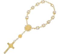 Cross Pendant Rosary Beads Bracelet Car Rear View Mirro, Professional Grade Build, Durable Heavy-Duty Materials, Versatile Functional Design, Quick and Hassle-Free Installation, Enhanced for Drivin...