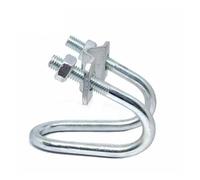 Cross Pipe Clamp, M8 Galvanized Carbon Steel Double U-Shaped Clamp for Greenhouse Scaffolding Multiple Sizes(40x40mm)