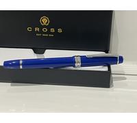 Cross Polished Blue with Silver Chrome Trim Bailey Light Rollerball Pen With Box