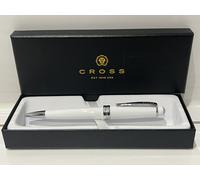 Cross Polished White with Silver Chrome Trim Bailey Light Ballpoint Pen With Box