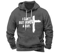 Cross Print Hoodie For Men Casual Faith-Based Pullover Sweatshirt Stylish Christian Graphic Hooded Jumper Comfortable Lightweight Religious-Themed Hoodie Cosy Spiritual Long Sleeve Pullover