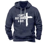 Cross Print Hoodie For Men Casual Faith-Based Pullover Sweatshirt Stylish Christian Graphic Hooded Jumper Comfortable Lightweight Religious-Themed Hoodie Cosy Spiritual Long Sleeve Pullover