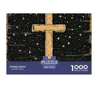 Cross Puzzles 1000 Pieces for Adults God Fun Challenging Brainteasing Jigsaw Colourful Home Decoration Randomly Shaped 70x50cm/1000pcs