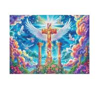 Cross Rainbow Heaven 500 Piece Jigsaw Puzzle for Adults Jigsaw Home Studio Decor Stress Relief Challenge Perfect Holiday Present Relaxation Tool 500 PCS