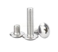 Cross Recessed Truss Head Machine ScrewsM2 M2.5 M3 M4 M5 M6 M8 Mushroom Big Flat Head Screw 304 Stainless Steel Philips Screw(6mm,M2(55PCS))