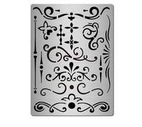 Cross Relief Reusable Metal Journal Planning Stencils Stainless Steel Stencils for Painting Notebook Diary Painting On Wood Floor Wall Furnitur Engraving Bookmark Crafts DIY Art