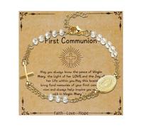 Cross Rosary Beads Catholic Bracelet: Stainless Steel Jesus Christ Crucifix First Communion and Confirmation Cross Charm Bracelet for Men Women, Standard, Metal, no gemstone