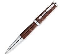 Cross Sauvage Tourmaline Lacquer and Giraffe Pattern Rollerball - Brown