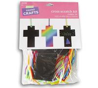 Cross Scratch Art Craft Kit for Sunday School, VBS, Classroom, or More - Makes 24