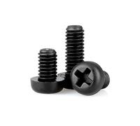 Cross Screw, Round Head Screws,100pcs M5×50mm Metric Black nylon cross PAN head screws,Phillips insulated(M5x20mm100pcs)