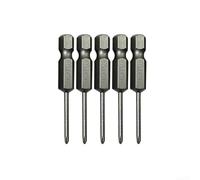 Cross Screwdriver Bits Set PH00 PH0 PH1 PH2 Alloy Steel Magnetic 50mm Length 6.35mm Hex Shank Compatible With Electric And Hand Drivers Grey 5Pcs(PH0 2mm)