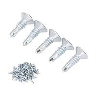 Cross Self Drilling Screw, 4.8x16mm Carbon Steel Galvanized Cross Drill Screws Rust Proof for Home(Short Hair)
