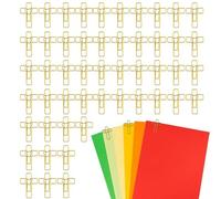 Cross Shaped Paper Clips | 50 Pieces with Cross Mark and Golden Heart - Decorative Paper Clips, for Students Teachers School Office Work Home Women Men Girls Boys Adult