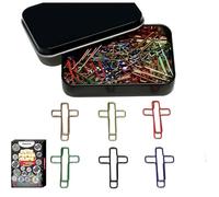 Cross Shaped Paper Clips Bookmarks Bible Study Supplies, 65PCS Cute Paper Clips Assorted Colors, Christian Journaling Supplies for Women Men Christian