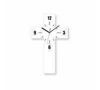 ＡＷＨＡＯ Cross-Shaped Wall Clock Non Ticking Silent Cross Clock Hanging Decorative Home Decor for Living Room, Halloween, White