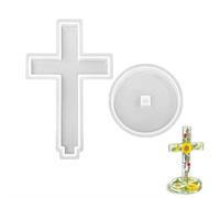 Cross Silicone Mold - 5'' Resin Cross Mold with Base,StandingCross Silicone Mould for Crafting DIY Hanging Candles Decoration,Christmas Ornaments Craft DIY BlessedCross Christian Gift