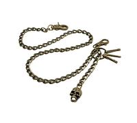 Cross Skull charm Slim angled tear wallet chain Biker Punk Jean Key chain (A Bronze)
