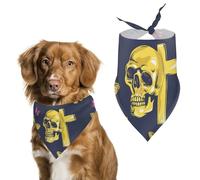 Cross Skull Navy Dog Bandanas Triangle Scarfs Printing Bib Scarf Adjustable Accessories for Small Dogs And Cats