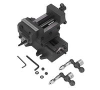 Cross Slide Machine Vise 3in Cast Steel, High Accuracy Bench Vise for Milling Drilling Machine - Durable Forged Body, Precise 0.1mm Handwheel, Universal Compatibility