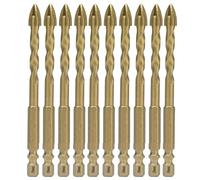 Cross Spearhead Drill Bit Set, Carbide Masonry Drill Bits with 1/4in Hex Shank for Ceramic, Marble, Glass and Tile Drilling (8mm aperture)