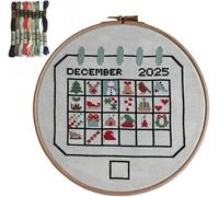 Cross Stitch Advent Calendar 2025, Christmas Countdown Advent, Embroidery Kit with 70 Pattern for Beginners, 24 Days Countdown Advents Calendar Xmas Gift for Starter & Craft Lovers (1pcs)