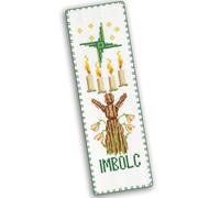 Cross Stitch Bookmark Kit “Imbolc“ - Counted DIY Embroidery Set for Adults & Beginners, Saint Brigid Pagan Irish Gaelic Druid Witchy Spring Craft Gift