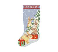 Cross Stitch Christmas Stocking Patterns for Adults, Personalized Easy Counted Simple DMC Embroidery Patterns for Beginners, Cute The Velveteen Rabbit Holiday Design DIY, Digital Download