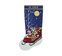 Cross Stitch Christmas Stocking Patterns for Adults, Personalized Easy Counted Simple Embroidery Patterns for Beginners, Cute Nightmare Before Christmas Holiday Design DIY, Digital Download