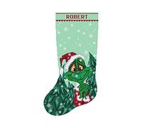 Cross Stitch Christmas Stocking Patterns for Adults, Personalized Easy Counted Simple Green Embroidery Patterns for Beginners, Cute Xmas Design DIY, Digital Download