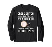 Cross Stitch Counted Pattern Beginner Alphabet Needle Long Sleeve T-Shirt