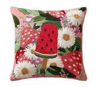 Cross Stitch Cushion Kit Fruit Ice Cream Adults Beginners Sofa Pillow DIY Needlework Cushion Kit Cushion for Creative Home Decor 17.7 * 17.7In