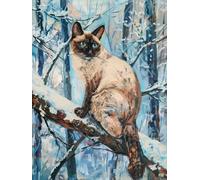 Cross Stitch Embroidery Kit, 11cm x 40cm x 50cm, Stamped, DIY DMC Needlework, Easy for Beginners, Meow Cat, Kitten, Cat Embroidery Starter Kit with Pattern