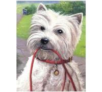 Cross Stitch Embroidery Kit Advanced Home Decoration Stamped Cross Stitch Kit Westie Dog Animal 11CT Adult Embroidery Pattern Printing DIY Popular Advanced Beginner - 40 x 50cm