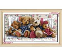 Cross Stitch Embroidery kit for Beginners Teddy Bear Pattern Print Handicraft Kit Advanced Cross Stitch 11CT Adult Easy Handmade -40×50cm